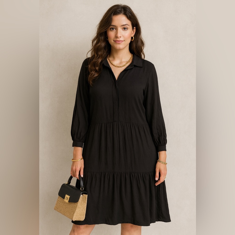 H&M Black Long Sleeve Dress